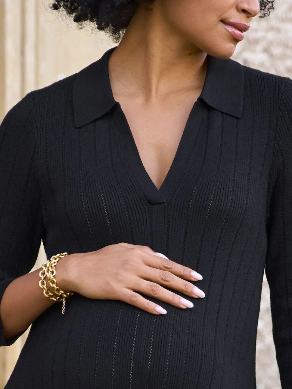 Robe de grossesse Seraphine en maille pointelle