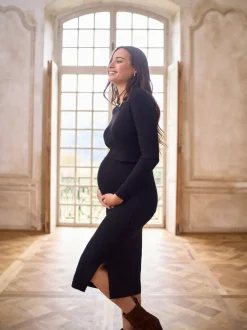Robe de grossesse Seraphine en maille à Col rond