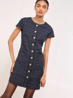 Robe droite Lipsy Manche courte boutonnée en boucle