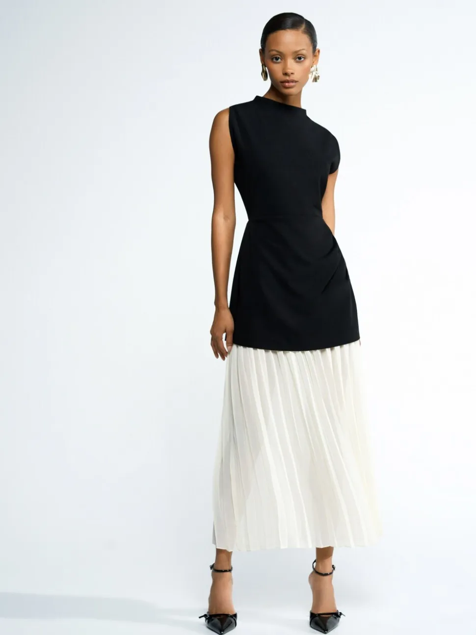 Robe French Connection Zion plissée à jupe