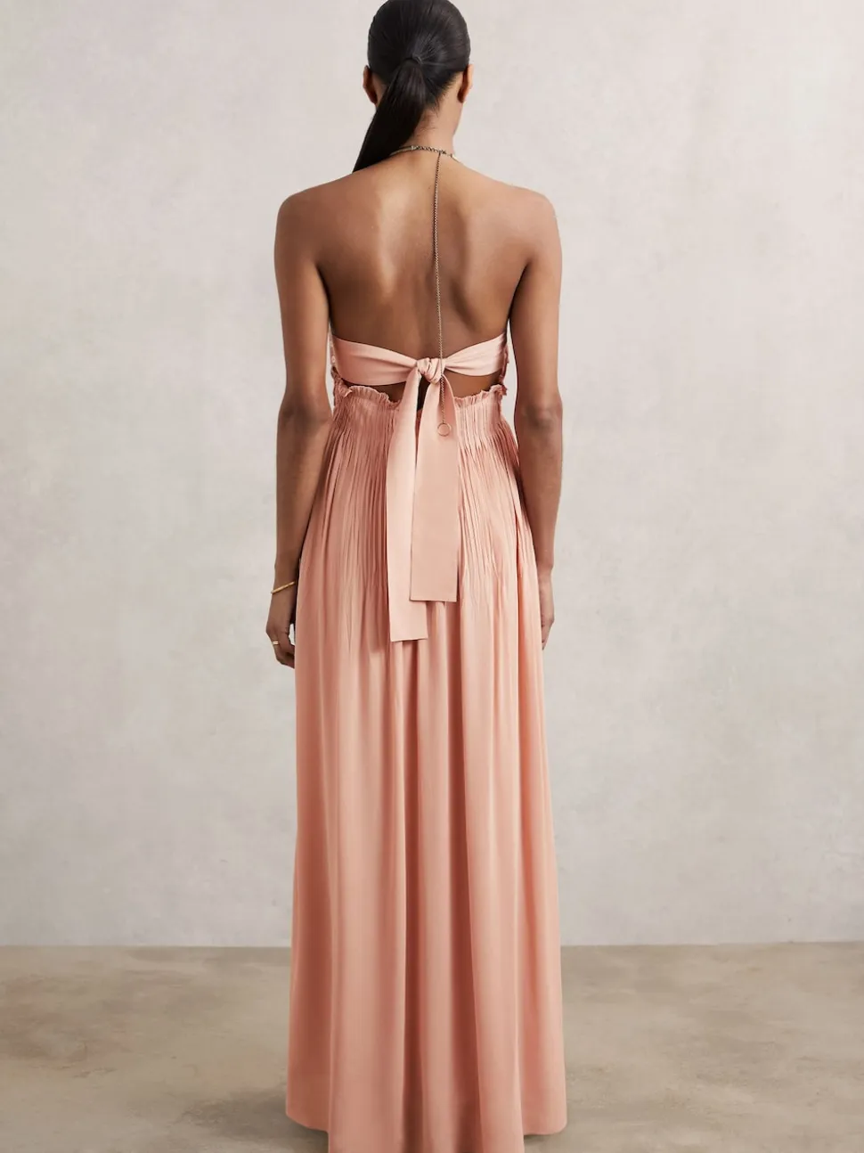 Robe longue à dos nu Reiss Vinnie avec anneau