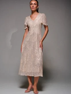 Robe Midaxi Jolie Moi à manches ange à Sequins