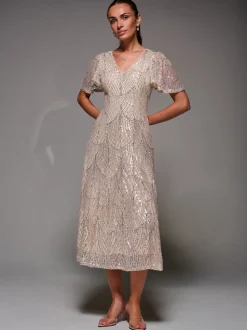 Robe Midaxi Jolie Moi à manches ange à Sequins