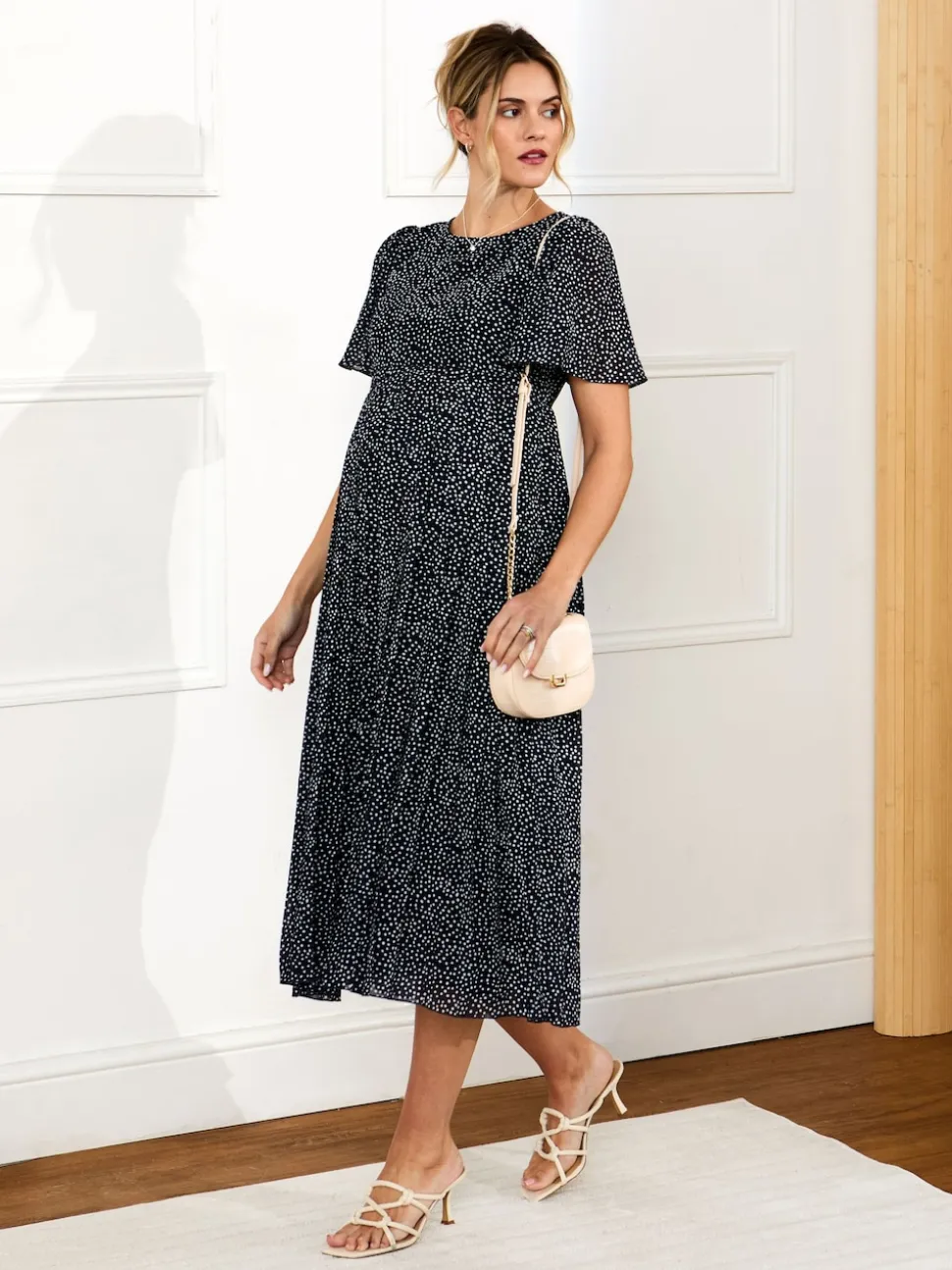 Robe midi de maternité et d’allaitement à pois JoJo Maman Bébé