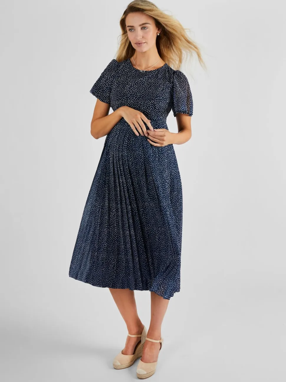 Robe midi de maternité et d’allaitement à pois JoJo Maman Bébé