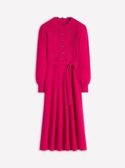 Robe mi-longue Boden en maille avec empiècement en dentelle