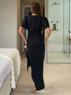 Robe mi-longue Girl In Mind Drew à manches bouffantes