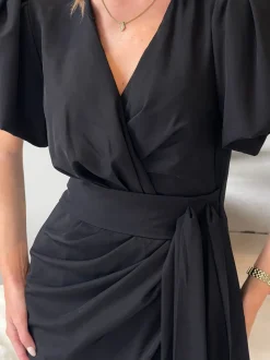 Robe mi-longue Girl In Mind Drew à manches bouffantes