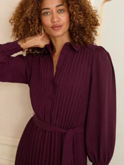Robe mi-longue Love & Roses plissée