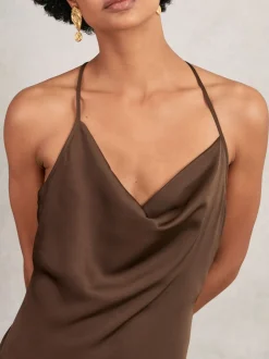 Robe nuisette Reiss Maisley en satin à col bénitier