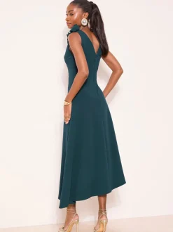 Robe patineuse Lipsy à col en V bordée de fleurs