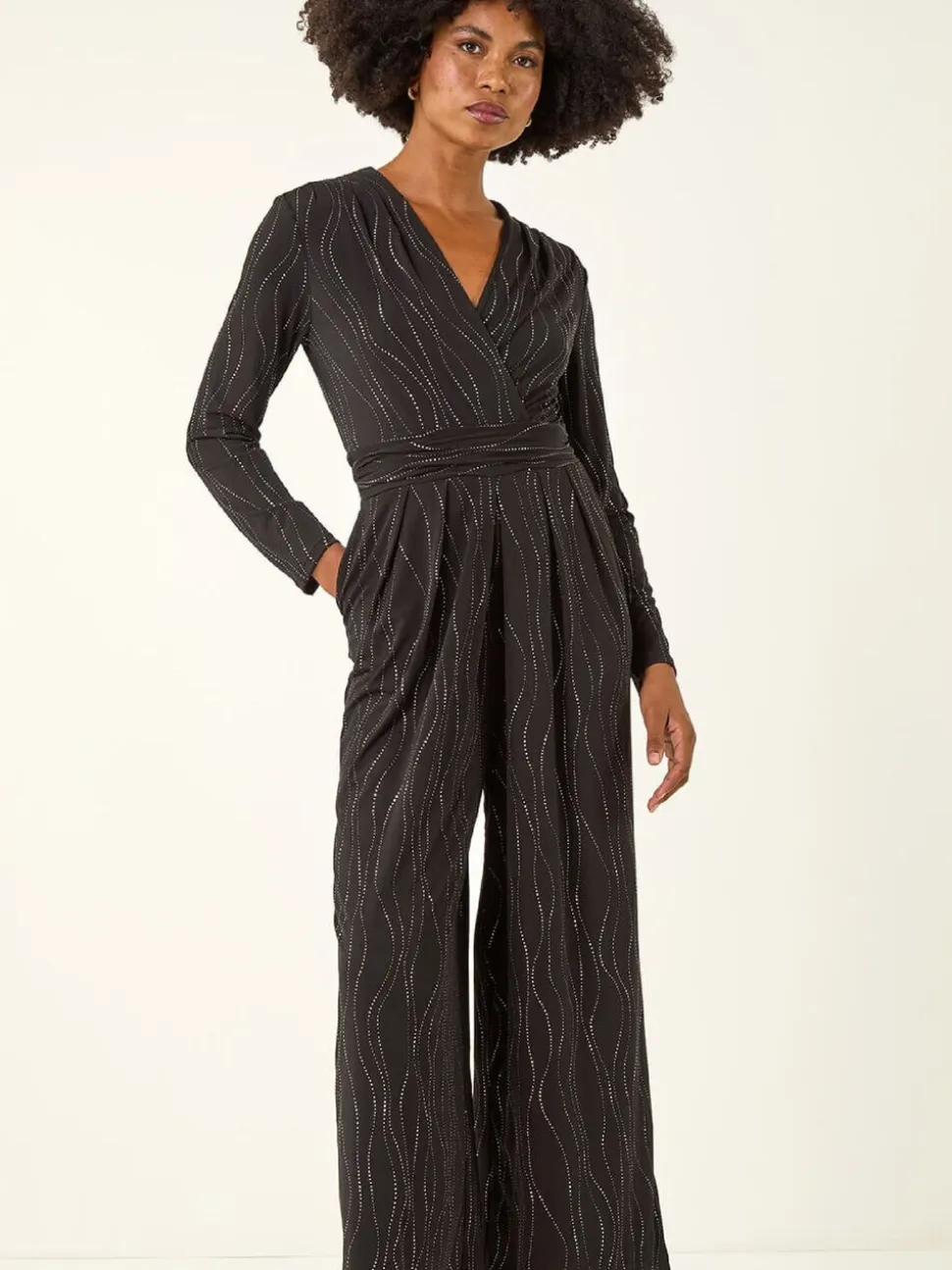 Roman Combinaison extensible à jambe large avec ornements