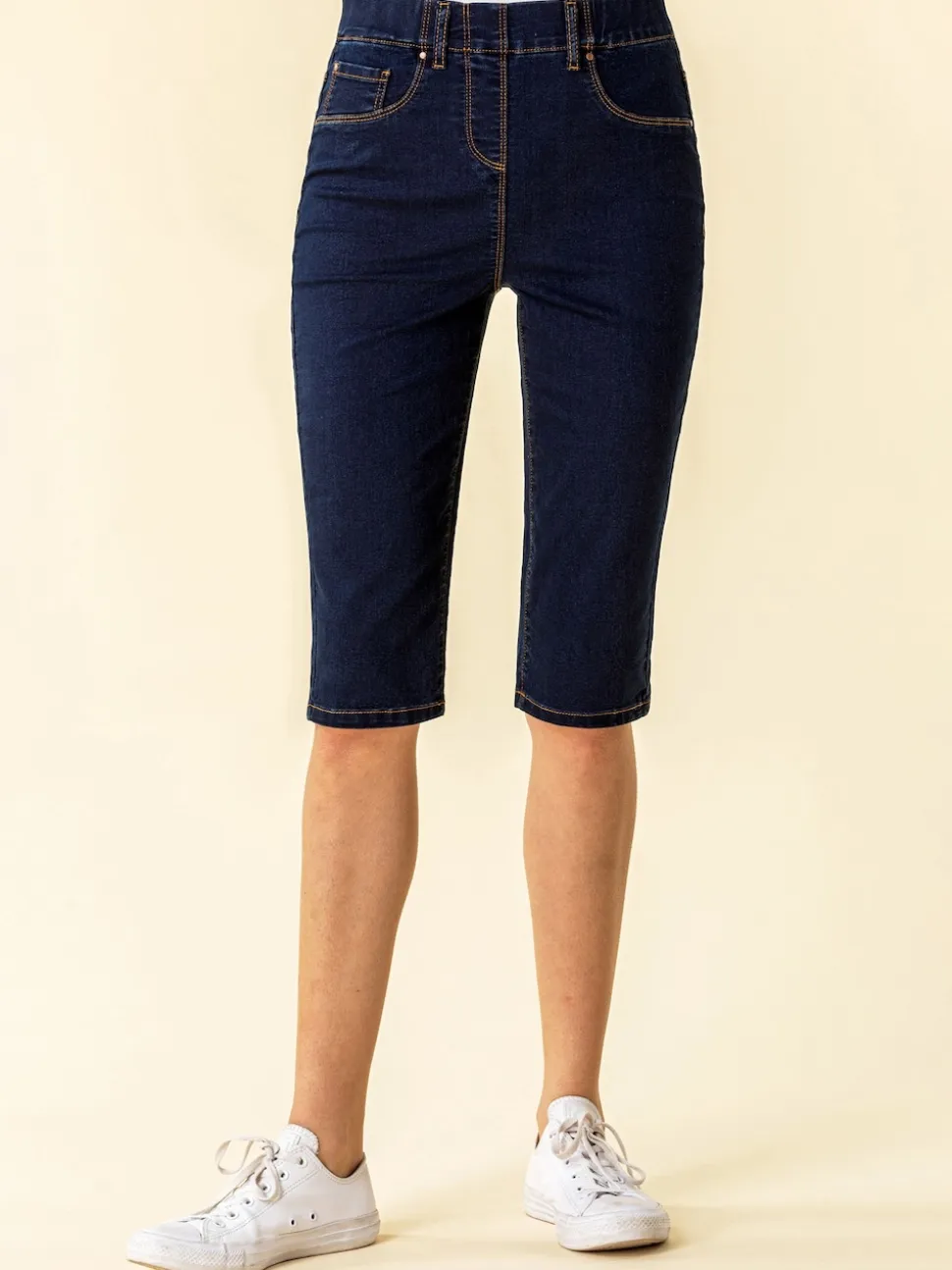 Roman Denim Short extensible à genoux pour pousseur de pédale