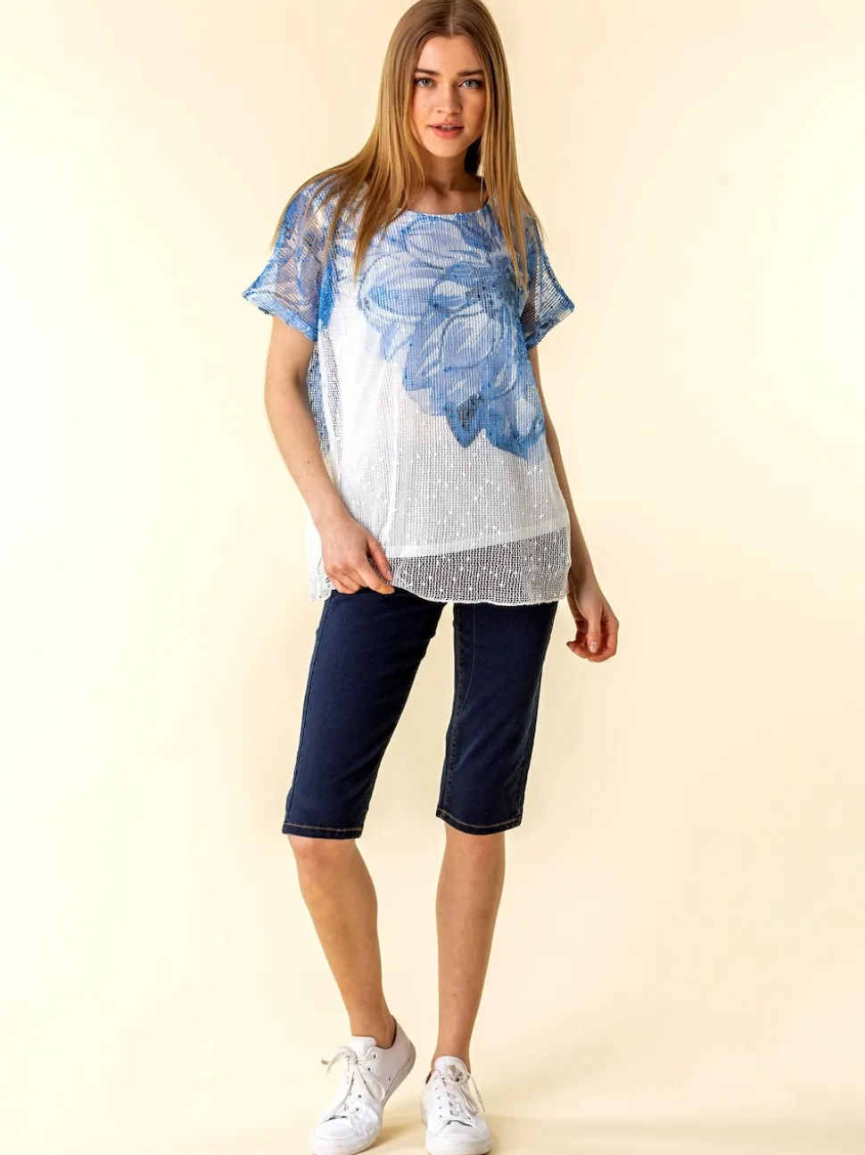 Roman Denim Short extensible à genoux pour pousseur de pédale