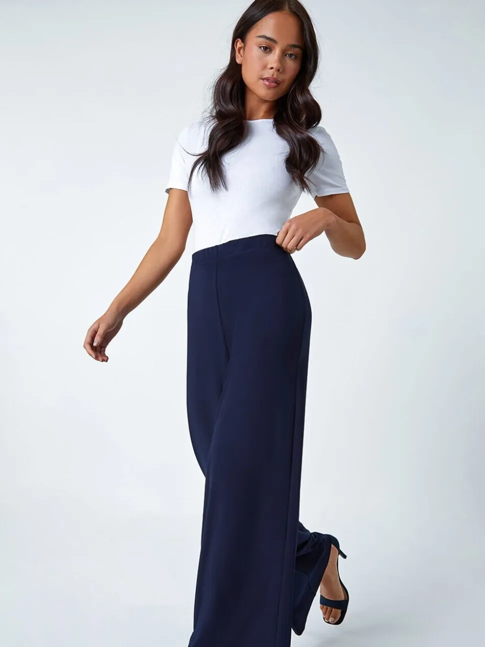 Roman Petites tailles Ample Extensible Pantalons