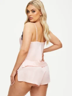 Rose - Ann Summers Ensemble pyjama en dentelle Cerise et cami en satin