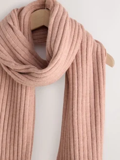 Rose - Écharpe en maille côtelée