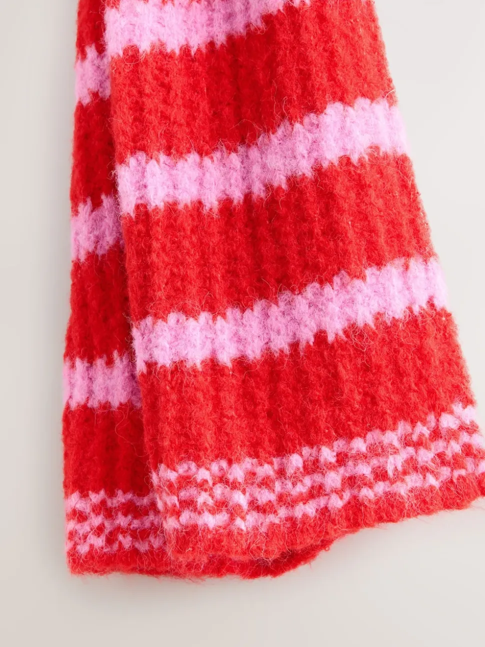 Rose - Écharpe rayée en maille de laine Blend