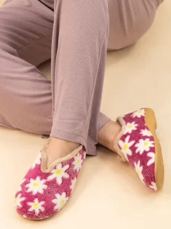 Rose - Chaussons Lunar pour femme à fleurs