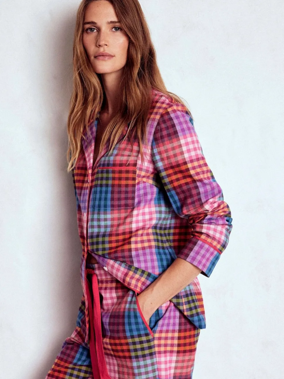 Rose - Chemise de pyjama Boden en coton brossé