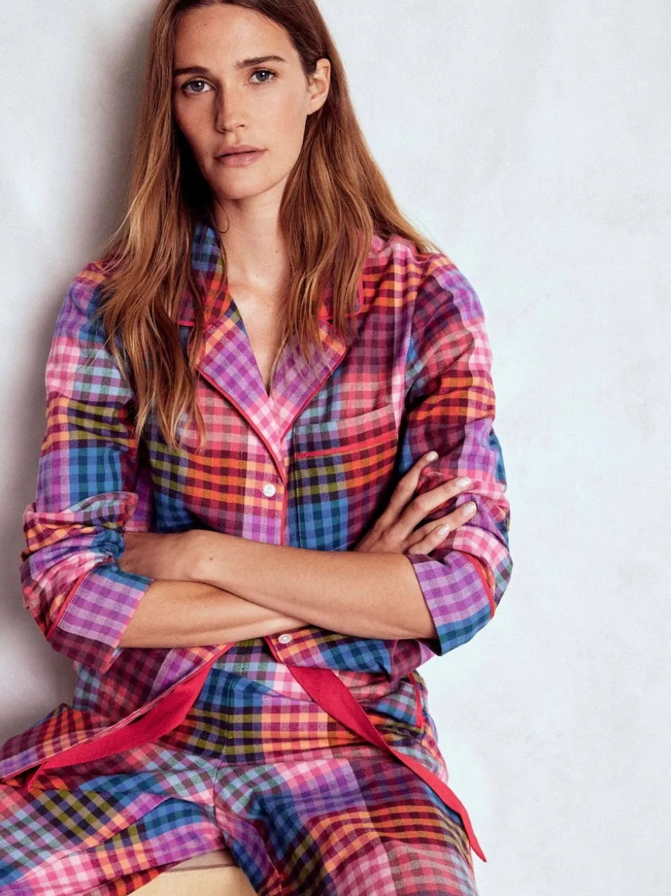 Rose - Chemise de pyjama Boden en coton brossé