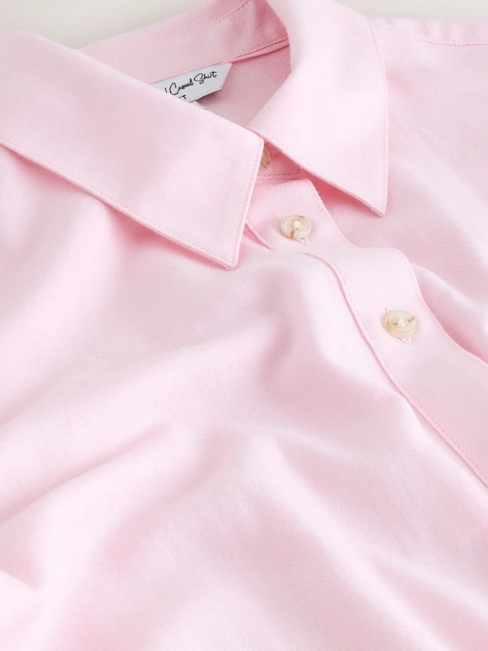 Rose - 100Chemises décontractées en coton à boutons Manches longues Chemises décontractées