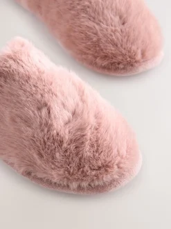 Rose - Faux Fur Mule Slippers