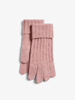 Rose - Gants Lipsy Shimmer en maille côtelée