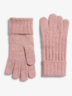 Rose - Gants Lipsy Shimmer en maille côtelée