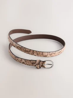 rose à imprimé serpent - Ceinture fine en simili cuir