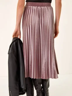 Rose - Jupes Roman Velvet plissées mi-longues