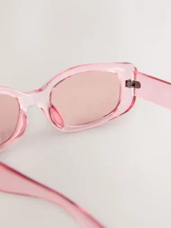 Rose - Lunettes de soleil rectangulaires fines