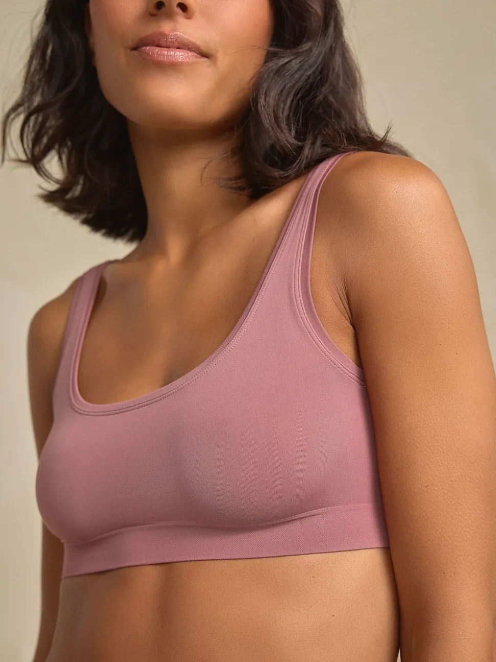 Rose - N.Soutien-gorge court très doux sans coutures Premium