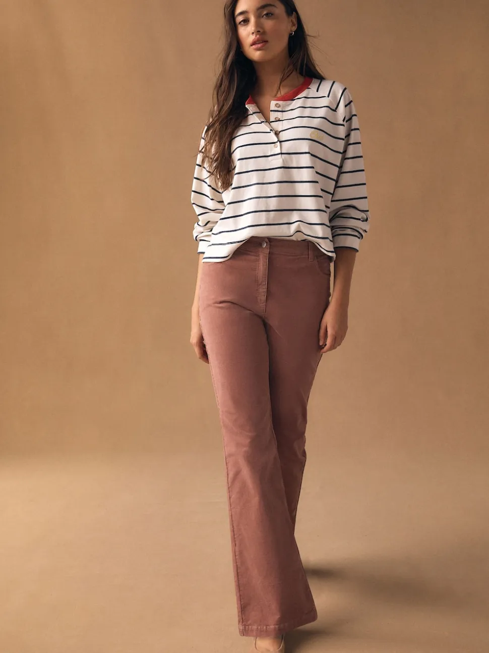 Rose - Pantalon bootcut en velours