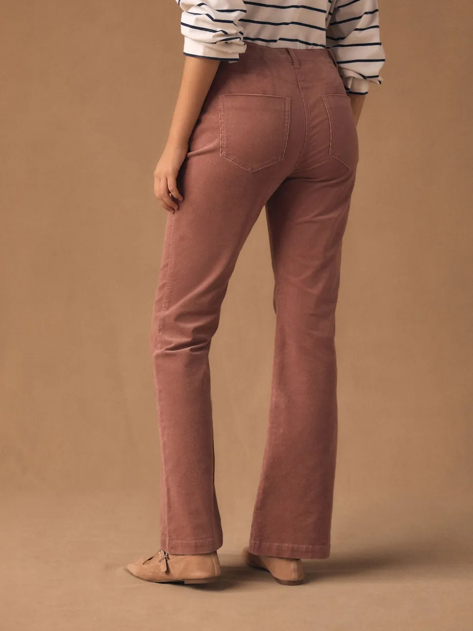 Rose - Pantalon bootcut en velours