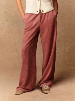 Rose - Pantalons Amples en velours côtelé doux