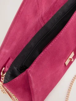 Rose - Pochette en daim