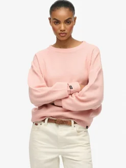 Rose - Pull Superdry ample à col rond