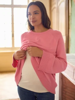 Rose - Pulls Seraphine Grossesse et Allaitement en Coton croisé