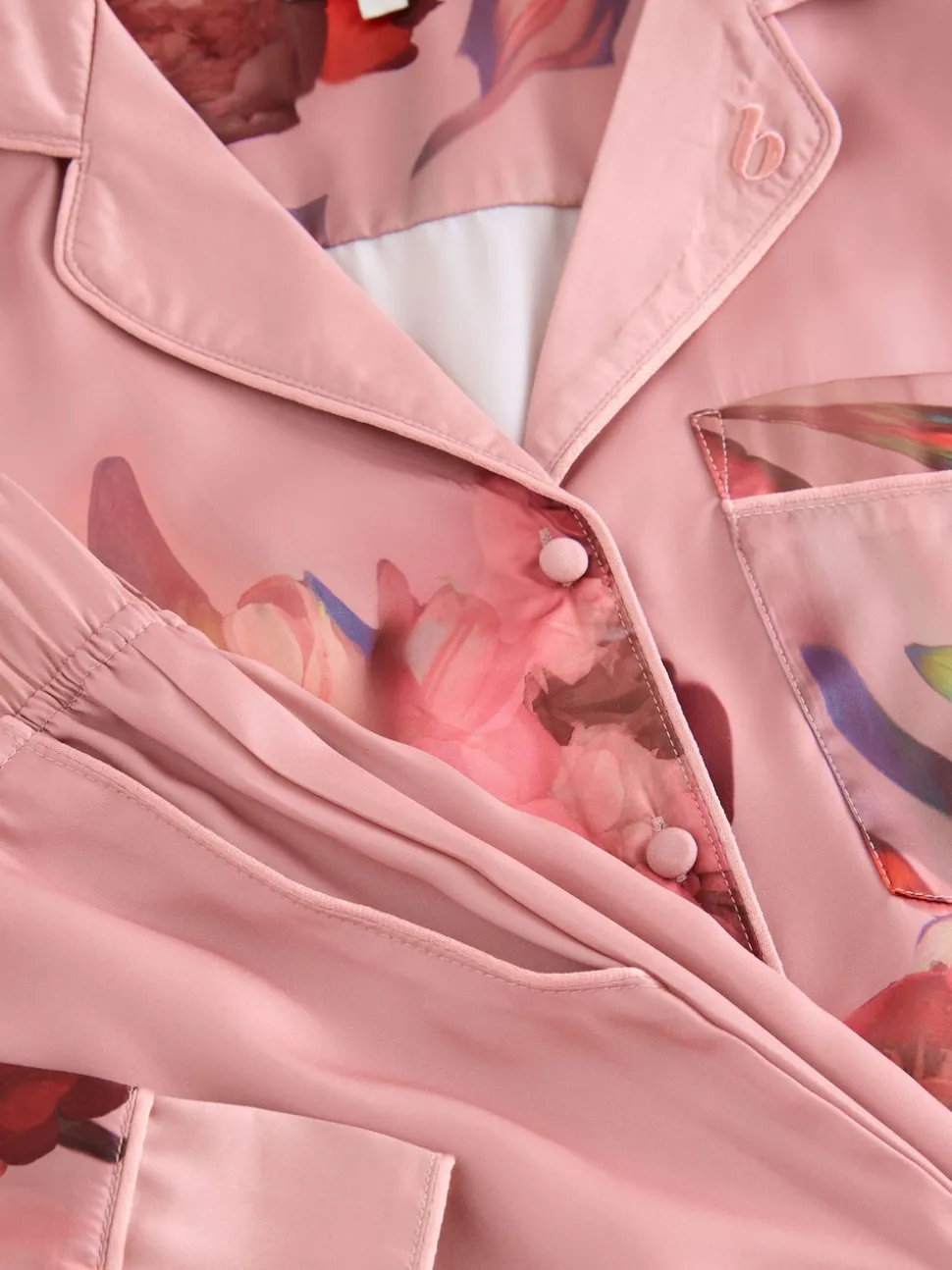Rose - Pyjama boutonné B by Ted Baker en satin