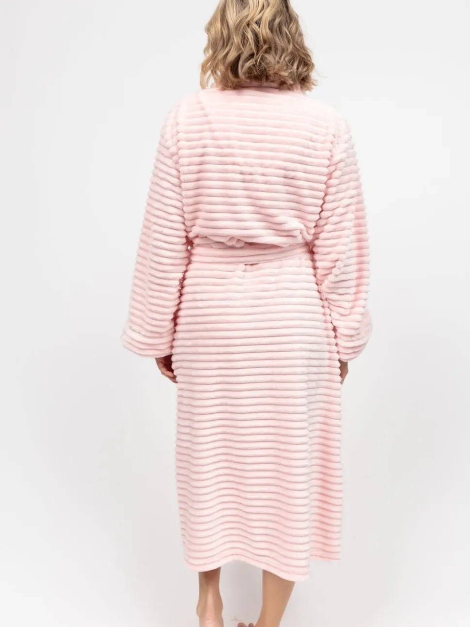 Rose - Robe de chambre rayée en peau de phoque molletonnée Cyberjammies