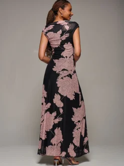 Rose - Robe longue Jolie Moi en maille à encolure multidirectionnelle