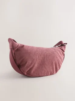 Rose - Sac à bandoulière effet velours côtelé