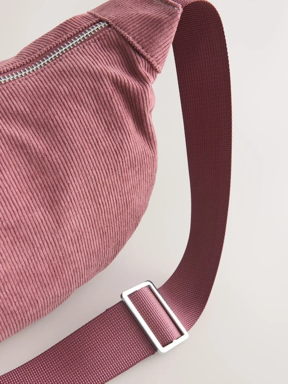 Rose - Sac à bandoulière effet velours côtelé