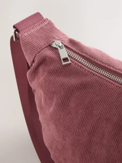 Rose - Sac à bandoulière effet velours côtelé