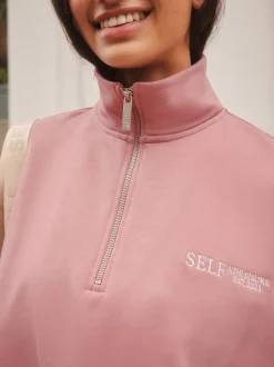 Rose - Sweat à col zippé