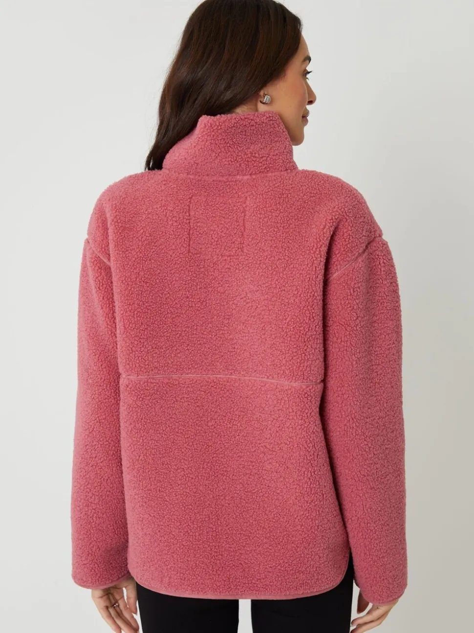 Rose - Threadbare Half Zip Borg Fleece