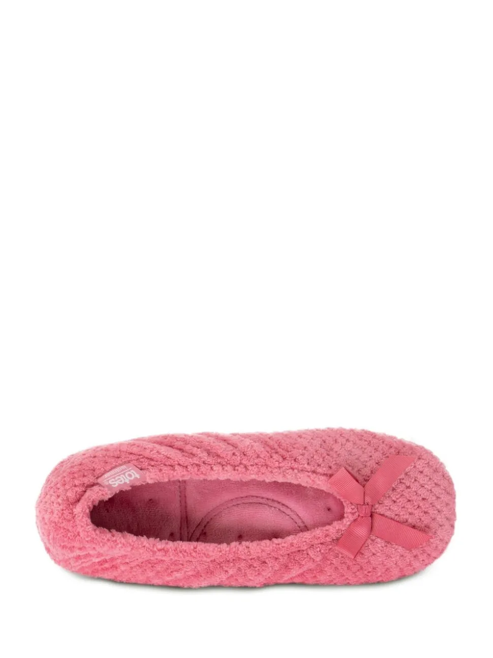 Rose - Totes Isotoner Terry Ballet chaussons à nœud
