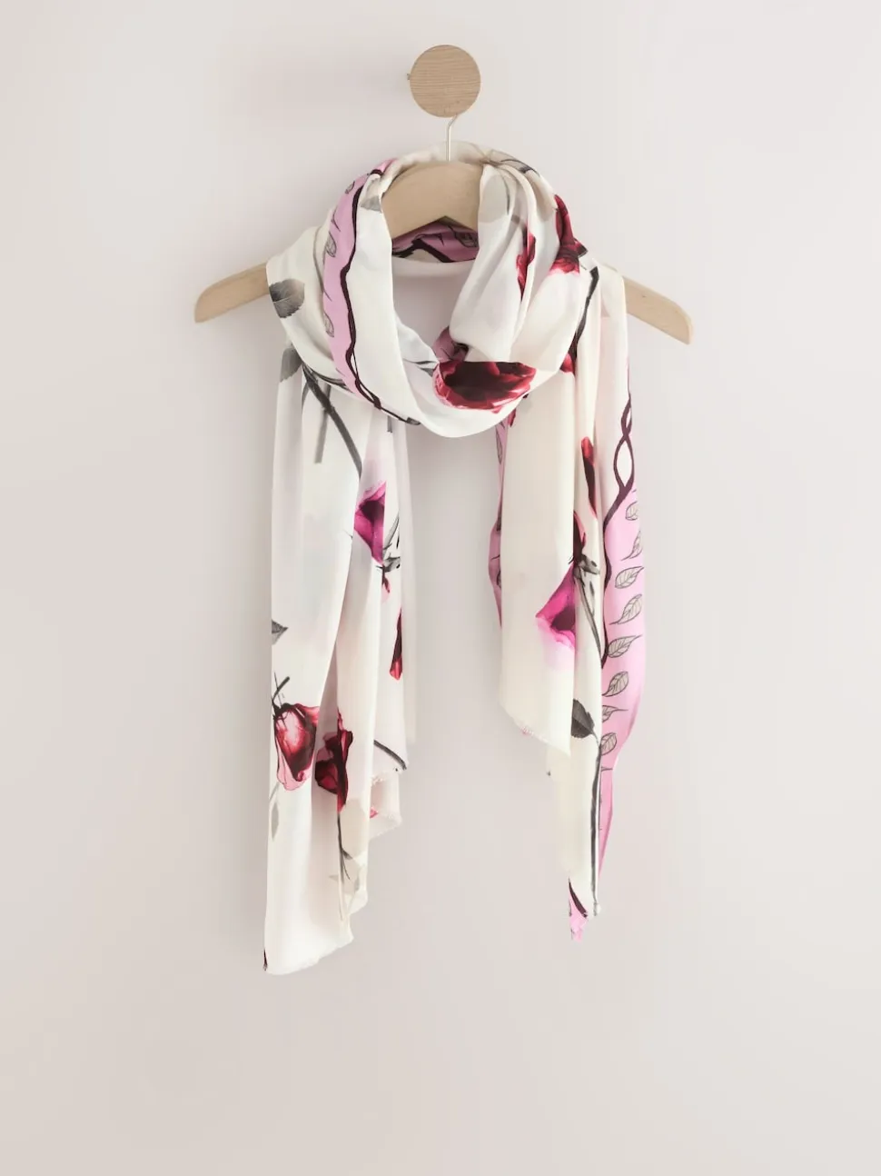 Rose blanc floral - Écharpe légère