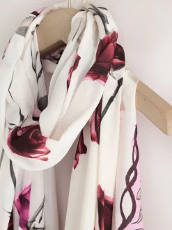 Rose blanc floral - Écharpe légère